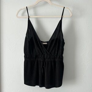 Abercrombie & Fitch Black Textured Ribbed Camisole Top